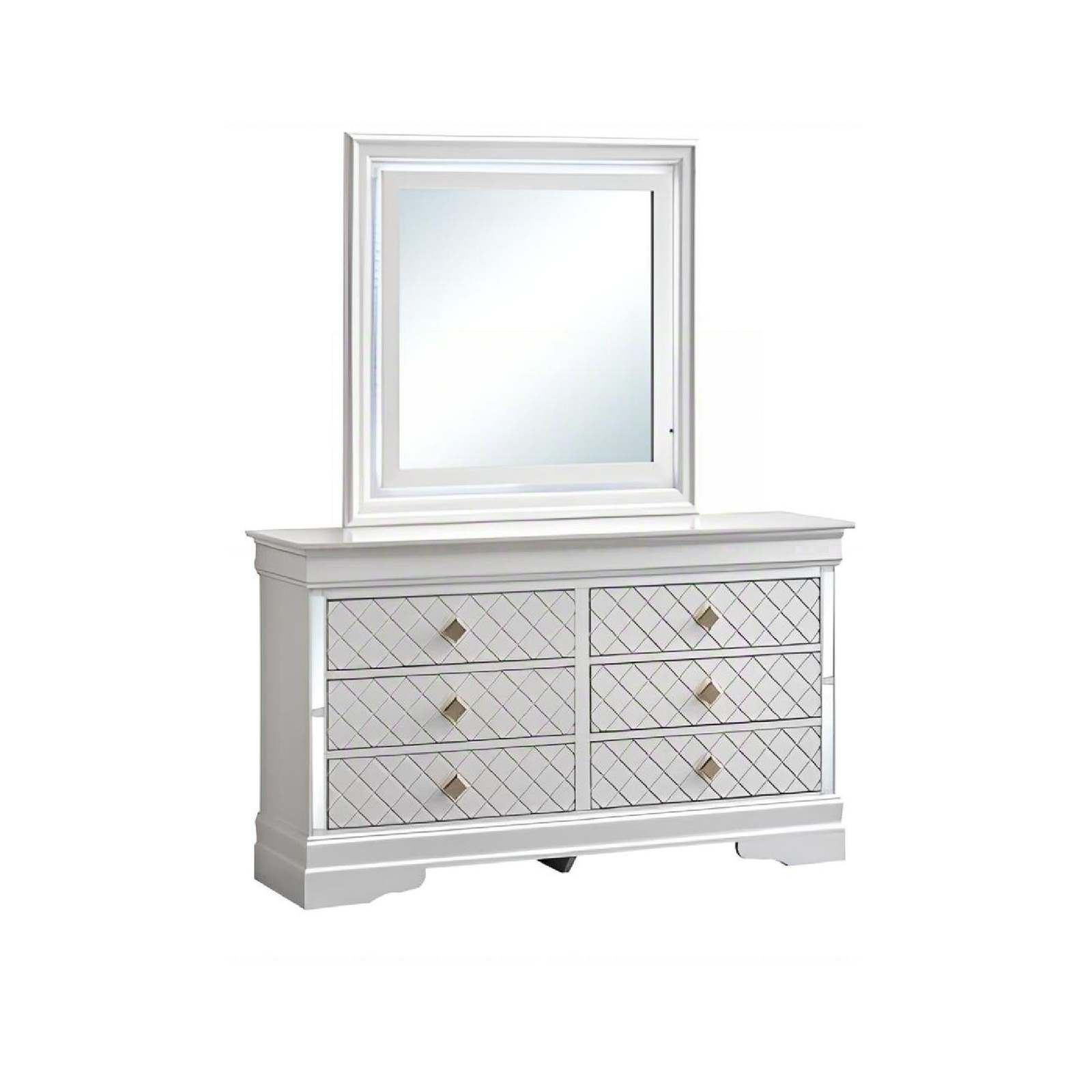 Verona G6735-D Pearl White Dresser w/ Gold Crystal Accents Item image 4