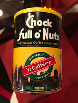 CHOCK FULL OF NUTS HALF CAFFEINE GROUND COFFEE 10.3OZ - £9.47 GBP