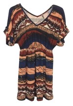 NEW Trac VTG Retro Aztec Navajo Indian Style Graphic Print Cinched Dress - £9.42 GBP