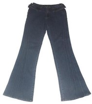 VTG Guns N Blues Hipster Waist Side Buckles Vertical Seams Bellbottom Je... - $42.99