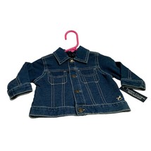 New Faded Glory Infant Baby Size 3 6 months Knit Denim Jean Jacket Button Up Org - £10.17 GBP