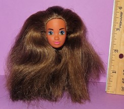 Barbie Superstar Era Hispanic Brunette Blue Eyeshadow Kiss Lips HEAD for OOAK - £9.59 GBP