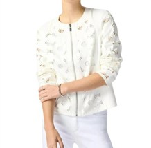 Joseph Ribkoff foiled suede laser cut jacket in Vanilla - size S - $179.19