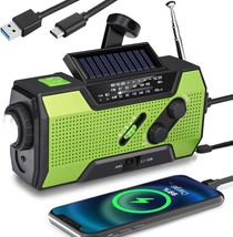 Am/Fm/Noaa Radio For Emergency Weather, Hand Crank, Usb/Solar Charging, 7400Mwh - £28.39 GBP