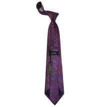 Men's 100% Silk Necktie By Bruno Piattelli Paisley Floral Fancy BP16 Pink Purple image 3