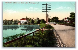 West Main Street and west Lake Patchogue Long Island NY UNP DB Postcard O15 - £7.22 GBP