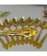 10X Tbsp Hampton Silversmiths &quot;Versailles&quot; Flatware Gold-plated Table Sp... - $24.98