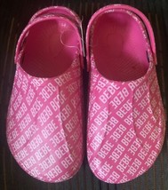 Bebe Girls Sandals  Slingback Clogs Fuschia Rubber Water Shoes Sz 2/3 Large - £13.29 GBP