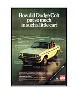 1975 Dodge Colt Carousel Hardtop Coupe Vintage Print Ad Beach Surf Wall Art - £8.30 GBP