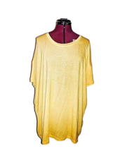 Extra Touch Top Yellow Women Crochet Back Knit Short Sleeves Plus Size 2X - $18.81