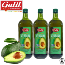 3 PACK Galil AVOCADO Oil 100% Pure 1L Glass Bottle No GMO Halal Product ... - £35.02 GBP