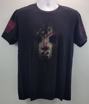 D) Men Grunt Style Jason Voorhees Halloween American Mask Black T-Shirt ... - $19.79