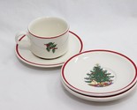 Cuthbertson American Christmas Tree Saucers and Cup - $19.59