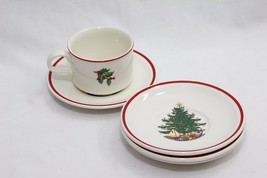 Cuthbertson American Christmas Tree Saucers and Cup - £14.63 GBP