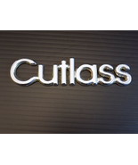 OEM CUTLASS CHROME EMBLEM Glue on Vintage 1980&#39;s Metal Trunk Side Plate - $11.87