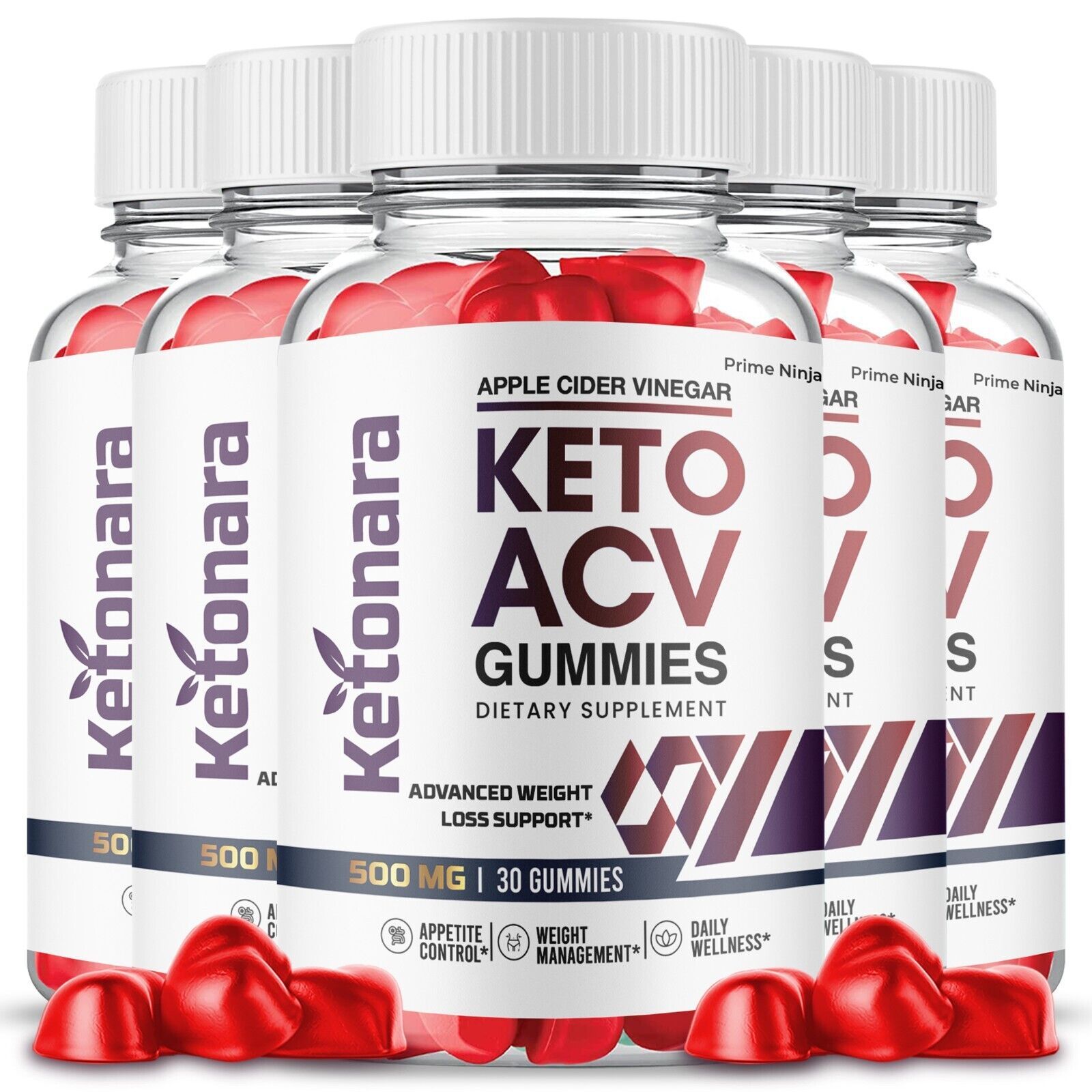 5 Pack Ketonara Keto ACV Gummies 500mg Max Strength Official