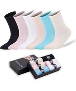 6 Pairs Women&#39;s Bamboo Crew Socks Size 6-9 Seamless Moisture Wicking Gif... - $37.03 CAD