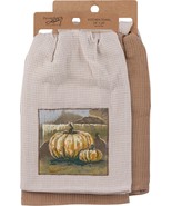 Pumpkin Embossed Kitchen Towel Set of 2 Waffle Weave - $266.63 MXN