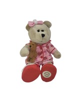 Starbucks Coffee Plush Bearista Bear Teddy Pink Pajamas Christmas 2007 10&quot; - $9.07