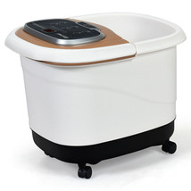 Portable All-In-One Heated Foot Bubble Spa Bath Motorized Massager-Coffee - Col - £120.00 GBP