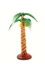 New Amber and Green Palm Tree Art Glass  - £46.35 GBP