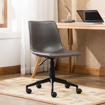 Cesena Faux Leather Swivel Office Chair, Antique Gray - $70.99