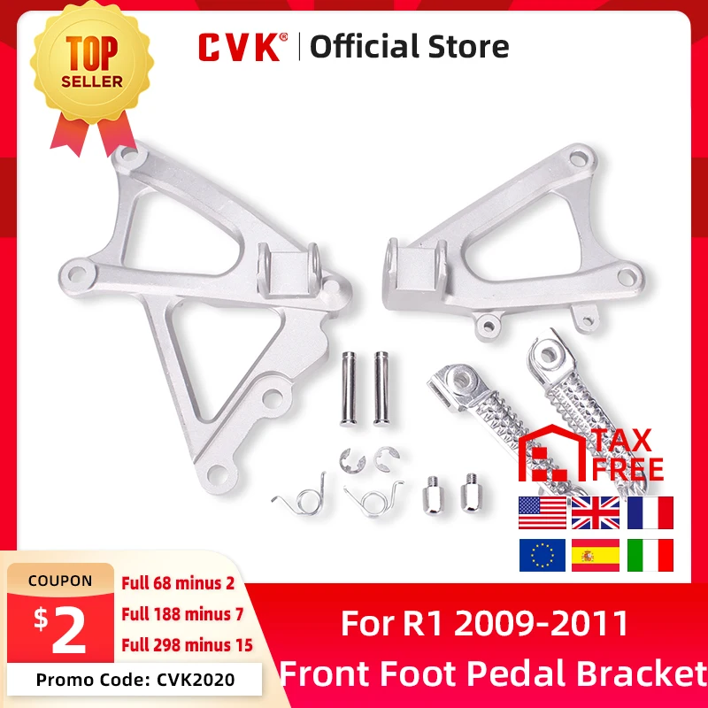 CVK Front Foot Rests Pedal cket embly Kit   YZF R1 2009 2010 2011 YZF-R1 YZF1000 - £197.98 GBP