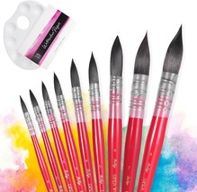 9 Pcs Professional Watercolor Paint Brushes Mop Paintbrushes Synthetic Squirrel  - £22.67 GBP