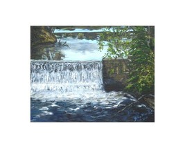 Glen Loch Dam - close up -  print of a painting by Julie Miscera c2017 - $9.89