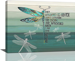 Mothers Day Gifts for Mom Women Her, Dragonfly Wall Art Inspirational Qu... - $36.77