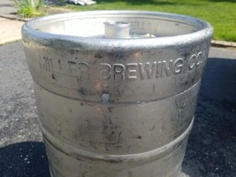 Miller Brewing Company Beer Keg Used Empty Stainless Steel Barrel 7.75 Gallons - £157.00 GBP
