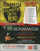 Joe Bonamassa Always on the Road 2015 Fall Tour Dates ad 8 x 11 advertis... - $4.23