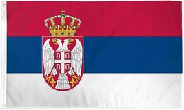 3&#39;x5&#39; Serbia Republic Flag w Crest Outdoor Banner Serbian Coat of Arms New 3x5 - £14.25 GBP