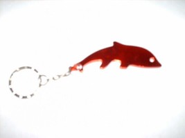 Red Anodized Dolphin  Alloy Keychain Keyring 4.5&quot; Total Length USA SELLER  - £5.42 GBP