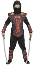 Cobra Ninja Boys Halloween Costume Size 8 Black Red Six Piece Set NEW - £19.78 GBP