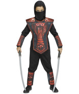 Cobra Ninja Boys Halloween Costume Size 8 Black Red Six Piece Set NEW - £19.44 GBP