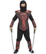 Cobra Ninja Boys Halloween Costume Size 8 Black Red Six Piece Set NEW - €21,57 EUR