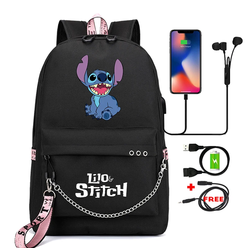 3Pcs/set Lilo Stitch Backpacks Printed Bookbag Travel Bag Student -11641 - $927.15 MXN