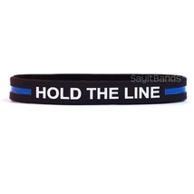 1 HOLD THE LINE Wristband - Silicone Awareness Bracelet with Thin Blue Line - £1.59 GBP