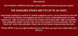 Fits CZ P-09 4.5”BBL Leather Vertical Shoulder Holster Double Magazine #1502# RH image 12