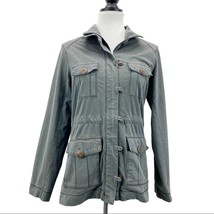 Neon Buddha Womens XS Utility Military Cargo Jacket Gray Jersey Stretch ... - £19.21 GBP