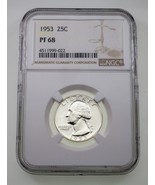 1953 25C Washington Quarts Preuve Classé Par NGC Comme PF68 - €89,81 EUR