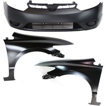 Front Fender &amp; Bumper Cover Kit For 2006-2008 Honda Civic Primed 2-Door - $383.35