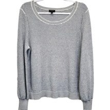 Talbots Sweater Blue White Size Petite L Long Sleeve Knit Pullover Crew ... - £17.05 GBP