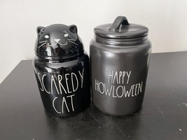 Rae Dunn Halloween Scaredy Cat and Happy Howloween Canisters-You Choose - £43.48 GBP+