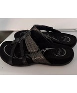 Abeo Sz 5M BIO System Brenda Womens Thong Sandal Black Multi Metallic - $69.29