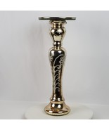 Vintage Antique Mercury Glass Silver Candlestick Candle Holder 21 Inch - $43.49