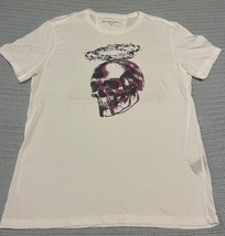 John Varvatos USA Skull Wire Halo Graphic Tee White Cotton Crew Neck Size L NWOT - £31.95 GBP