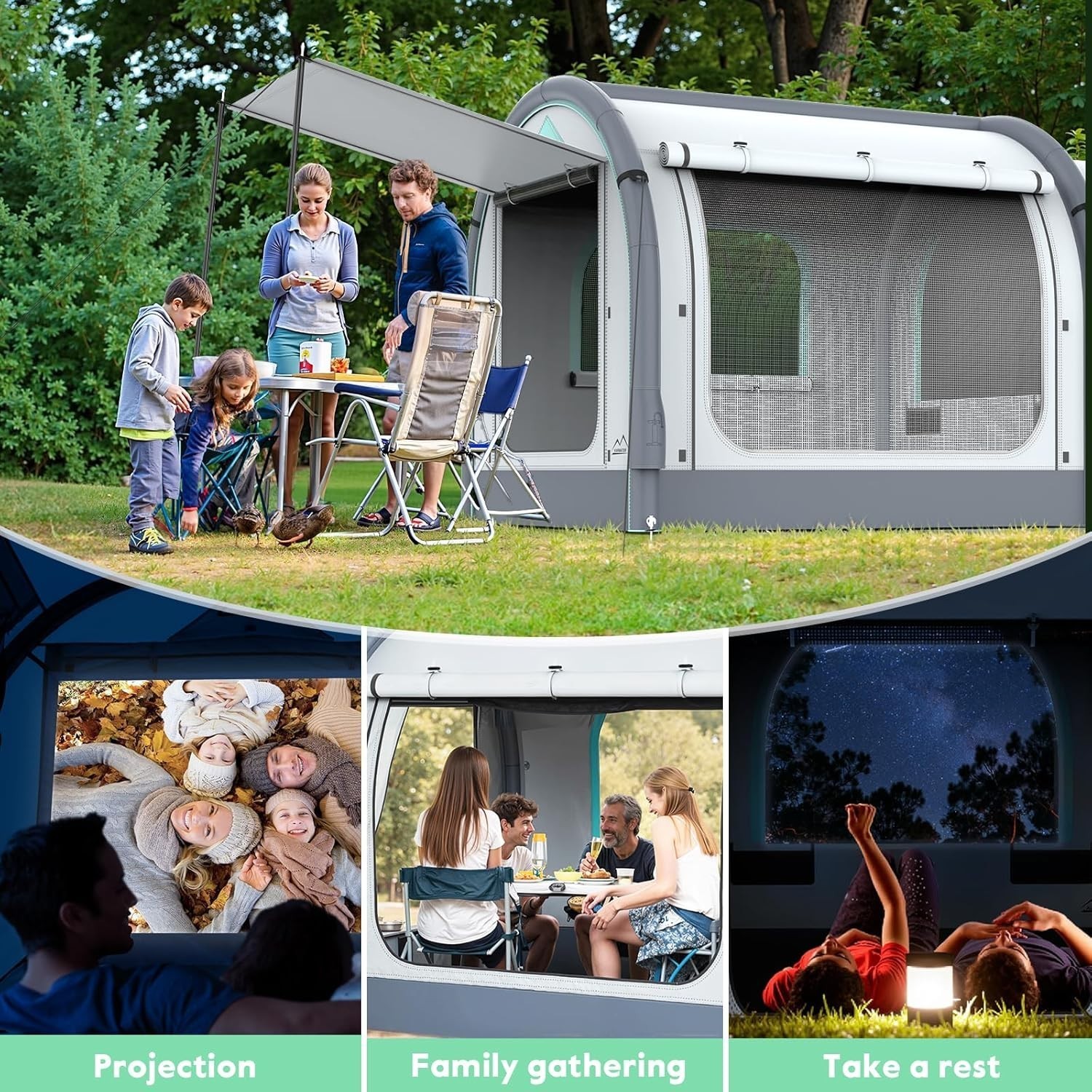 M KARMATER Inflatable SUV Tent for Camping 6-Person Tent with Detachable Car Att Item image 3