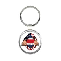 Costa Rica : Gift Keychain Flag USA American Costa Rican Chest Expat Country - £6.27 GBP